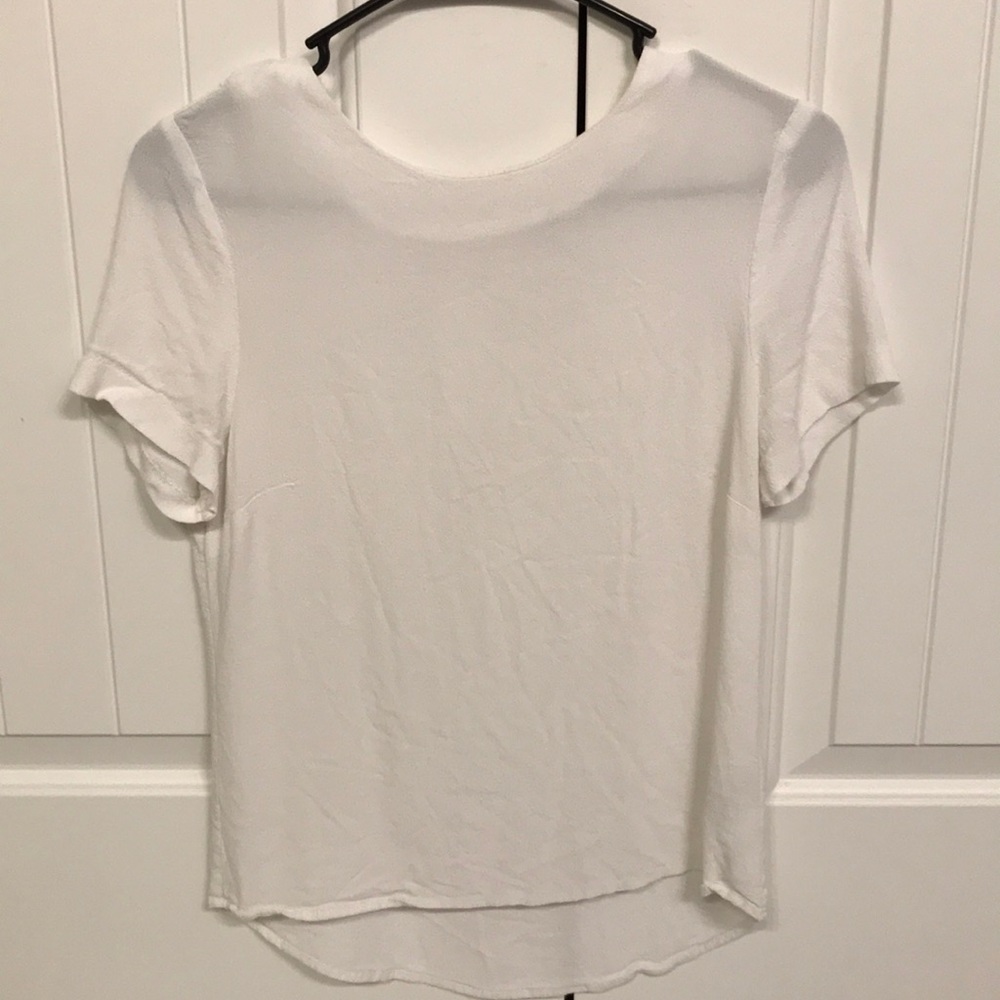 Shirt sleeve cream crepe H&M Blouse with gold zip